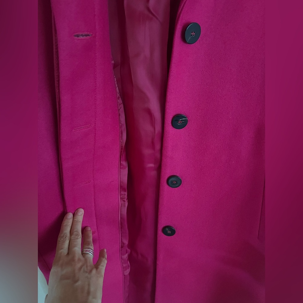 NWT Mango Hot Pink Unstructured Wool-blend Coat - Picture 9 of 11